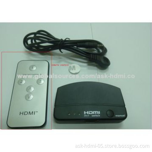 High-performance HDMI Splitter, 3-in-1 Out with IR Remote Control Function, 4 x 2K Supported